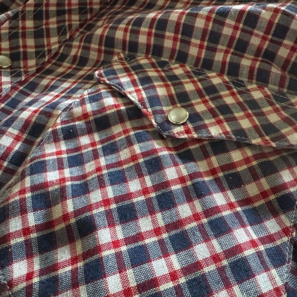 Wrangler Western Shirt Vintage Cowboy Cut Button Up Snap Shirt Size 16 | 34 - Picture 4 of 5
